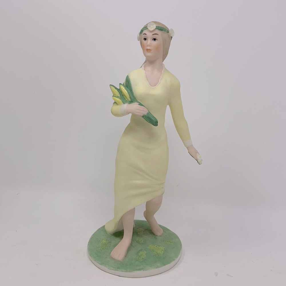 Vintage Laszlo Ispanky Figurine SUMMER Lady Girl Four Seasons Porcelain Fairy